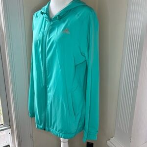 Adidas Golf lightweight full zip hoodie jacket in teal mint Tiffany green